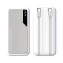 Зарядное устройство "Connect" 10000 mAh со встроенными Type-C/Lightning кабелями белый с серым