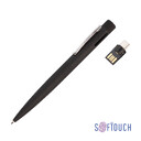 Ручка шариковая "Secret" с флеш-картой OTG 32Gb (USB2.0/Type-C), покрытие soft touch черн