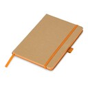 Блокнот A5 "Sevilia Color", твердая обложка из крафта, 80 листов, цветной срез и форзац, натуральный/оранжевый