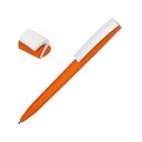Ручка пластиковая soft-touch шариковая «Zorro», оранжевый/белый