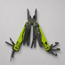 Мультитул Stinger, 107 х 19 мм, 19 функций, сталь, салатовый корпус, стоунвош, в картонной коробке, в комплекте нейлоновый чехол