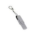 USB-флешка на 16 Гб 2 в 1 поворотный механизм, c дополнительным разъемом Type-C с одноцветным металлическим клипом, белый