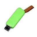 USB-флешка промо на 32 Гб прямоугольной формы, выдвижной механизм, зеленый