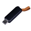 USB-флешка промо на 64 Гб прямоугольной формы, выдвижной механизм, черный