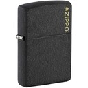 Зажигалка ZIPPO Logo с покрытием Black Crackle, латунь/сталь, чёрная, матовая, 38x13x57 мм, шт