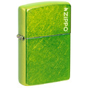 Зажигалка ZIPPO Logo с покрытием Lurid, латунь/сталь, зеленая, глянцевая, 38x13x57 мм, шт