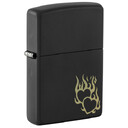 Зажигалка Zippo Fire Heart с покрытием Black Matte, латунь/сталь, черная, матовая, 38x13x57 мм