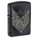 Зажигалка Zippo Armor® с покрытием Black Matte, латунь/сталь, чёрная, матовая, 38x13x57 мм