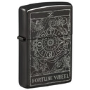 Зажигалка ZIPPO Wheel Of Fortune с покрытием High Polish Black, латунь/сталь, черная, глянцевая, 38x