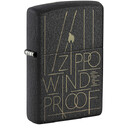 Зажигалка ZIPPO Line Art с покрытием Black Crackle, латунь/сталь, чёрная, матовая, 38x13x57 мм, шт
