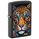 Зажигалка ZIPPO Tiger Stripes Design с покрытием Black Matte, латунь/сталь, черная, 38x13x57 мм, шт