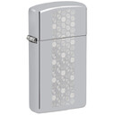Зажигалка ZIPPO Slim Honeycomb Design с покрытием High Polish Chrome, латунь/сталь, серебристая, 29x