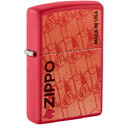 Зажигалка ZIPPO Made in USA Design с покрытием Red Matte, латунь/сталь, красная, 38x13x57 мм, шт