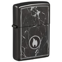 Зажигалка ZIPPO Marble Flame с покрытием High Polish Black, латунь/сталь, черная, глянцевая, 38x13x5