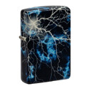 Зажигалка Zippo Lightning с покрытием Glow In The Dark Green, латунь/сталь, черная, 38x13x57 мм