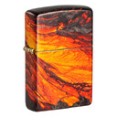 Зажигалка Zippo Lava Flow с покрытием 540 Tumbled Brass, латунь/сталь, оранжевая, 38x13x57 мм