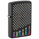 Зажигалка Zippo Chess Pieces с покрытием Black Matte, латунь/сталь, черная 38x13x57 мм