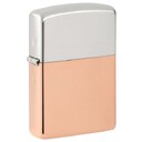 Зажигалка Zippo Bimetal с двойным металлическим покрытием, медь/латунь/сталь, медная, 38x13x57 мм