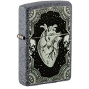Зажигалка Zippo Heart Design с покрытием Iron Stone, латунь/сталь, серая, 38x13x57 мм