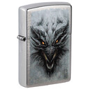 Зажигалка Zippo Dragon Design с покрытием Linen Weave, латунь/сталь, серебристая, 38x13x57 мм