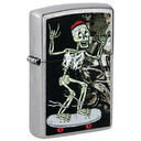 Зажигалка Zippo Skateboard Design с покрытием Street Chrome, латунь/сталь, серебристая, 38x13x57 мм