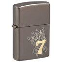 Зажигалка Zippo Lucky 7 Design с покрытием Black Ice®, латунь/сталь, черная, 38x13x57 мм