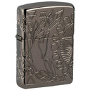 Зажигалка Zippo Armor® Wicca Design с покрытием Black Ice®, латунь/сталь, чёрная, 38x13x57 мм