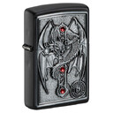Зажигалка Zippo Winged Dragon Cross с покрытием Black Matte, латунь/сталь, чёрная, 38x13x57 мм
