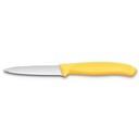 Нож Victorinox для очистки овощей, лезвие 8 см волнистое, желтый