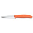 Нож Victorinox для очистки овощей, лезвие 8 см волнистое, оранжевый