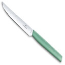 Нож Victorinox для стейка, лезвие 12 см прямое, мятно-зелёный