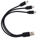 Кабель USB 3 в 1 (Micro, Type-C, Lightning) Черный 6011.08