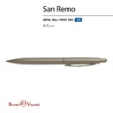 РУЧКА "SAN REMO" ШАРИКОВАЯ, АВТОМАТИЧЕСКАЯ, МЕТАЛЛИЧЕСКИЙ КОРПУС ШАМПАНЬ 1.00 ММ, СИНЯЯ шампань