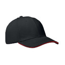 6 panel baseball cap черный/красн