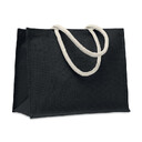 Jute bag with cotton handle черн