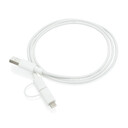 Кабель «2 в 1» с лицензированным MFi разъемом Apple Lightning бел черн