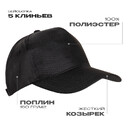Бейсболка STAN 5 клиньев полиэстер 150, 10P, Чёрный,  (20)  (56-58/ONE SIZE)