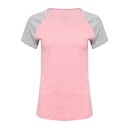 Футболка ЖЕН  меланж/розовый  2XL (48-50) рукав реглан