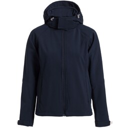 Куртка женская Hooded Softshell темно-синяя, размер S