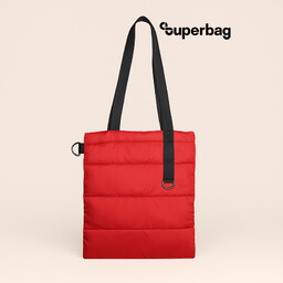Шоппер Superbag Bubble, стёганый, с магнитной кнопкой (красный с черным) красный с чёрным