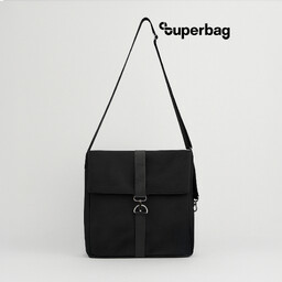 Шоппер Superbag Companion, с тремя отделениями, боковым креплением (карабин) и карманом (черный)
