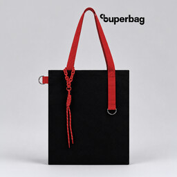 Набор Superbag Red accent: шоппер с обвесом (чёрный с красным)