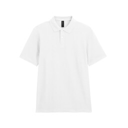 Футболка поло SOFTSTYLE ADULT DOUBLE PIQUE, БЕЛЫЙ 4XL