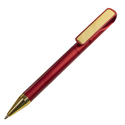 Ручка шариковая GLOSSY GOLD красный, золотист