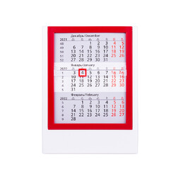 Календарь настольный на 2 года 26-27 красный, бел