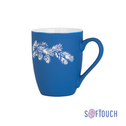Кружка "Trend" с гравировкой по окружности,  покрытие soft touch син
