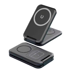 Складная беспроводная (15W) зарядная станция "Slap" с MagSafe черн