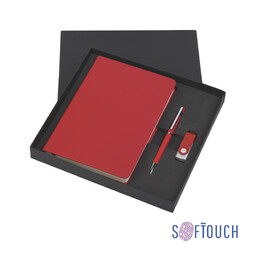Набор подарочный "Бари", покрытие soft touch красн