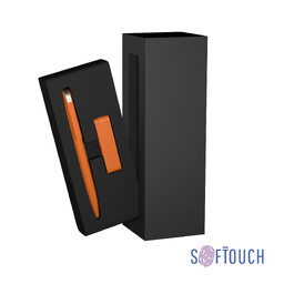 Набор ручка + флеш-карта 8 Гб в футляре, покрытие soft touch оранжев