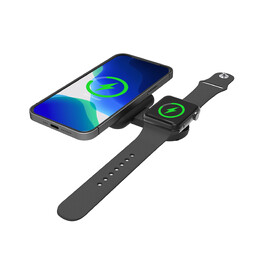 Складная беспроводная (15W) зарядная станция "I-Fold" для смартфона, часов/наушников черн